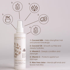 Purezero Coconut Milk 9-in-1 leave-in spray, detangles and adds shine.