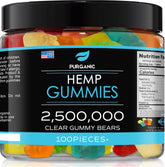 Purganic Hemp Gummies fruit flavor bottle for daily calm moments