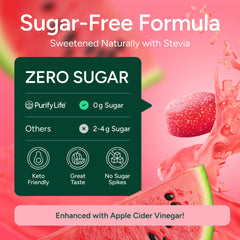Purify Life apple cider vinegar gummies bottle showcasing detox-friendly formula.