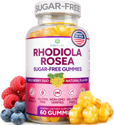 Purify Life Sugar-Free Rhodiola Gummies bottle for daily adrenal support on the go.