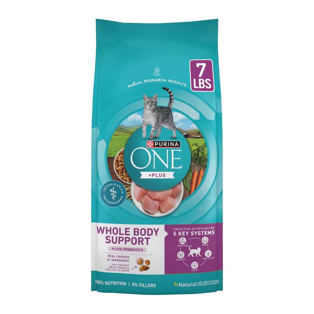 Purina ONE Plus croquettes poulet Chat — soutien digestif grâce aux probiotiques