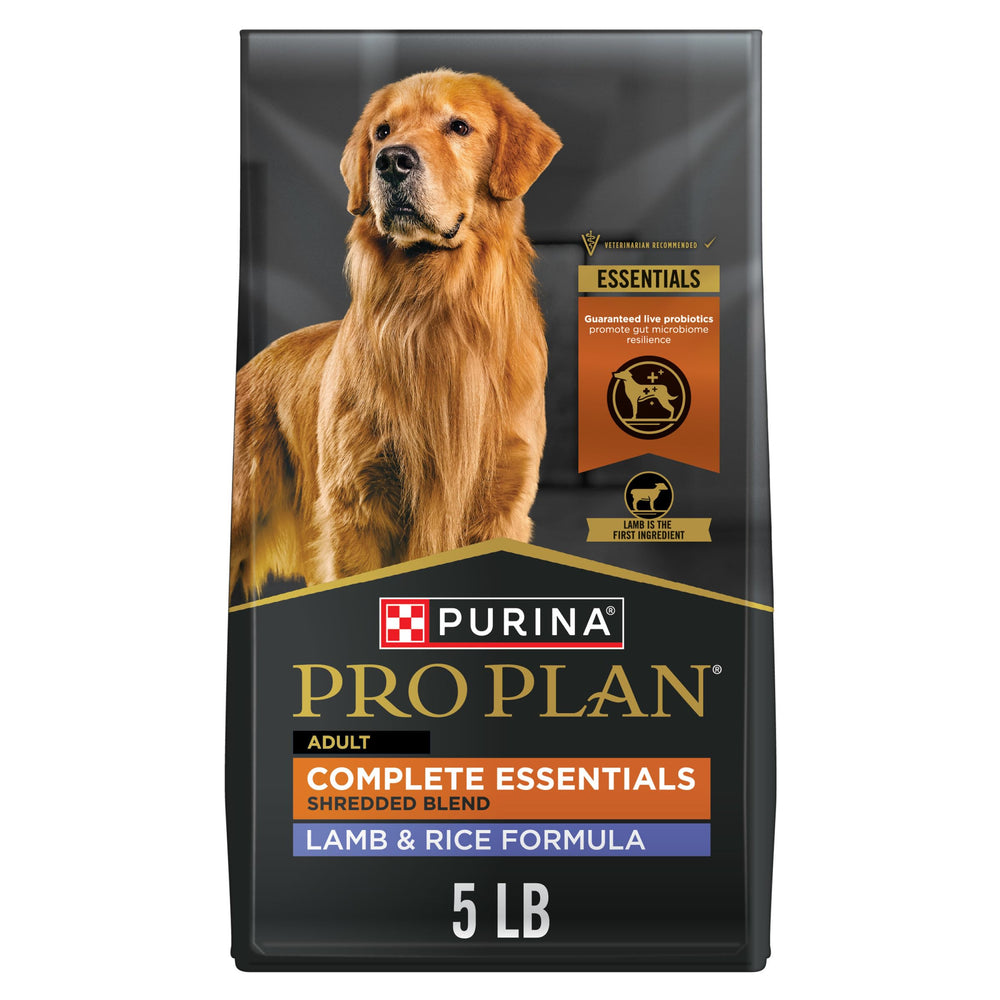 Purina Pro Plan Complete Essentials agneau et riz mélangé: croquettes riches en protéines pour chiens actifs.