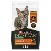 Purina Pro Plan Kitten dry food bites bowl close-up showing protein-rich texture for growing kittens.