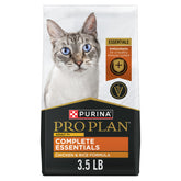 Purina Pro Plan Senior Cat Food bag front highlighting real chicken as first ingredient.