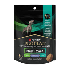 Purina Pro Plan Multi Care dog supplement pouch for daily use supporting skin, digestion, and immunity