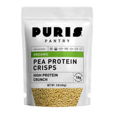 PURIS Organic Pea Protein Crisps bag front, high protein keto-friendly snack.
