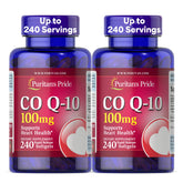 Puritan's Pride CoQ10 softgel bottle for heart health support and everyday energy.