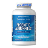 Puritan's Pride Daily Probiotic Acidophilus bottle front view supports digestive comfort.