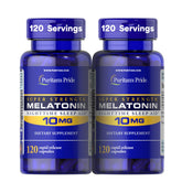 Puritan’s Pride melatonin 10 mg rapid-release bottle ideal for quicker sleep onset