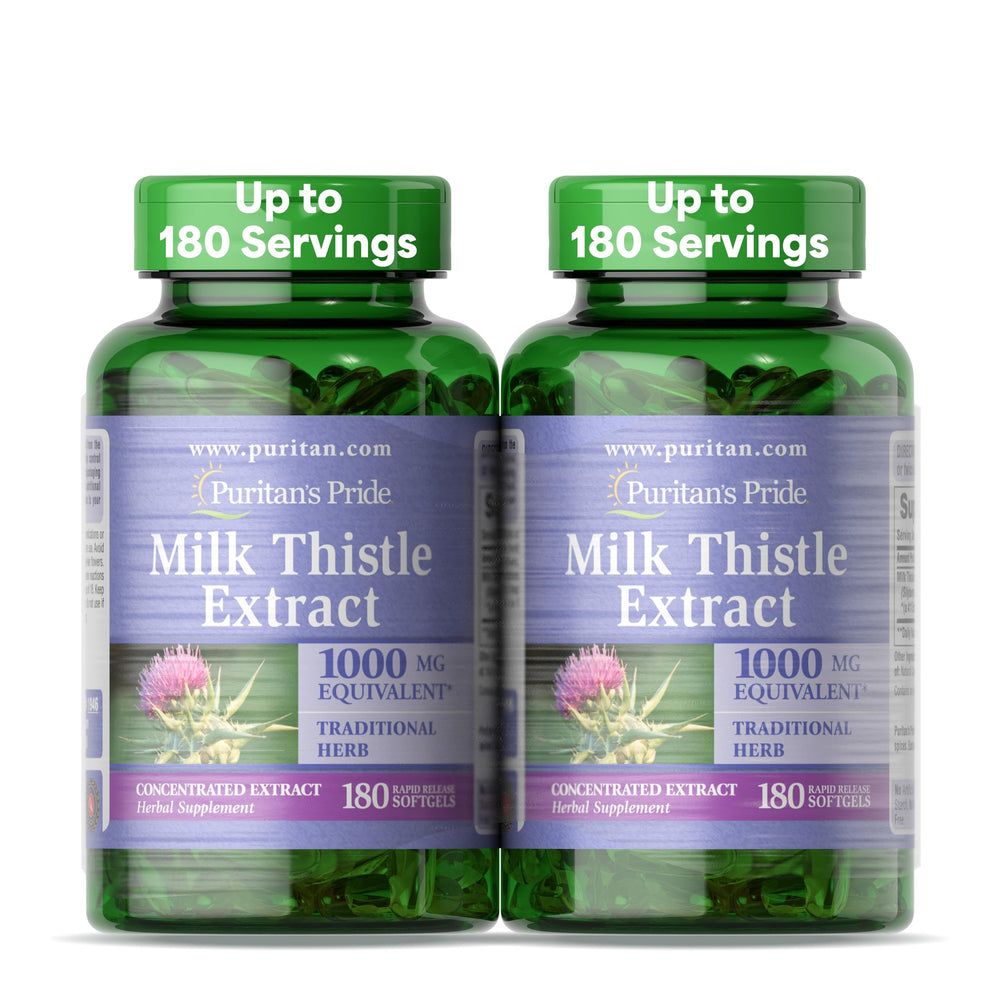 Puritan's Pride Milk Thistle bottle front for liver support.