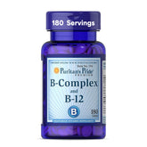 Puritan's Pride Vitamin B-Complex and B-12 bottle for daily energy support.