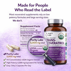 Purity Labs Organic knotweed extract label emphasizes natural origin and purity.