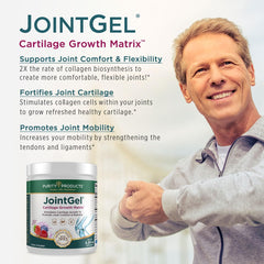 Purity Products JointGel ingredients scene showcasing bioactive collagen peptides