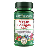 Purity Products Vegan Collagen Builder tablet close-up showing easy-to-swallow coating