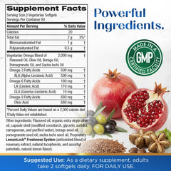 Purity Products Vegan Omega 3-6-9 softgels with no fish aftertaste.