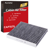 Puroma cabin air filter packaging showing activated carbon for odor control.