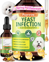 Puyrzoe drops bottle for dogs, easy daily use for yeast balance support.