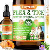 Puyrzoe cat flea treatment bottle front view highlighting natural formula.