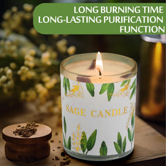 PVUELE Sage Candle with crystal stones for subtle energy balance