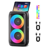 PWBSLAI Bluetooth speaker front view showing compact design for home parties