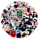 PWSTY 50Pcs Jujutsu Kaisen stickers for laptops, water bottles and notebooks; versatile decoration.