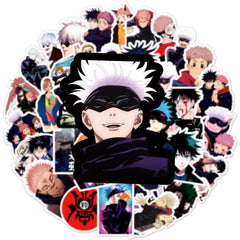 PWSTY Jujutsu Kaisen stickers with vivid colors for laptops and gadgets; eye-catching art.