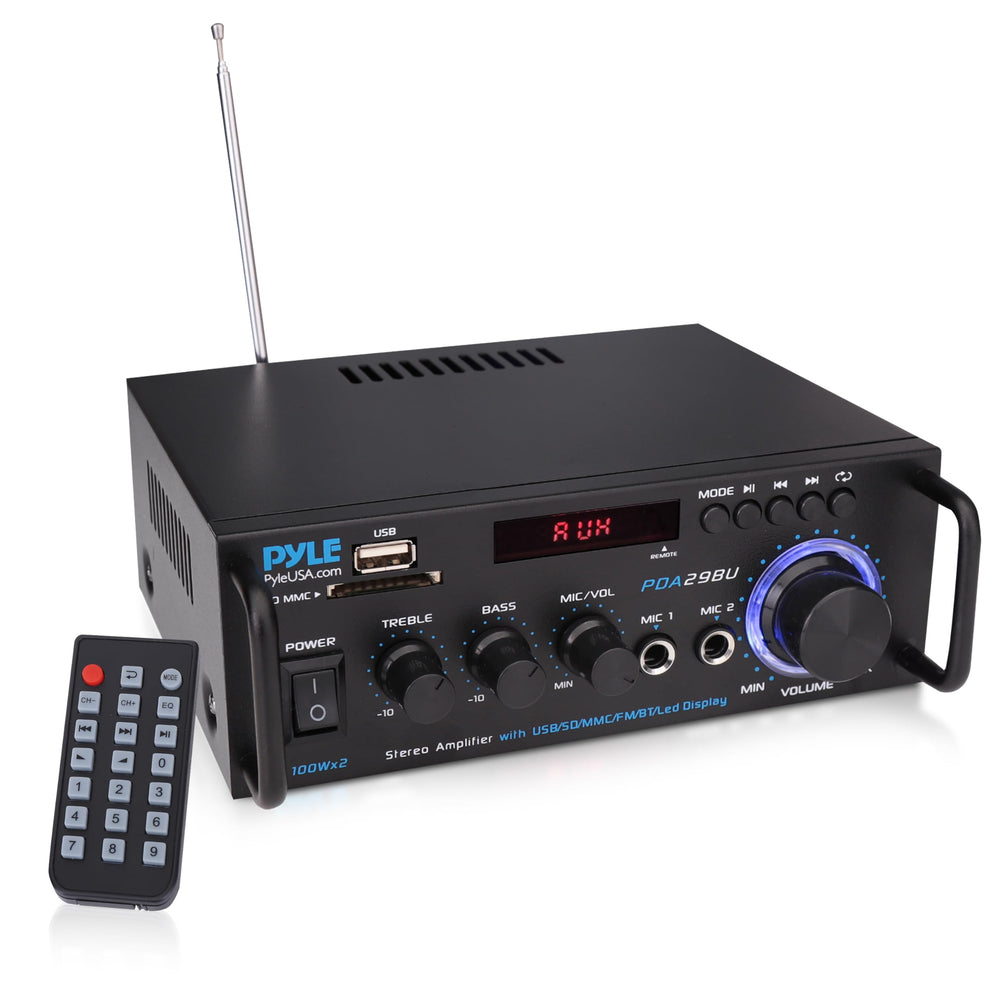 Pyle PDA29BU.5 front view with LED display for quick monitoring