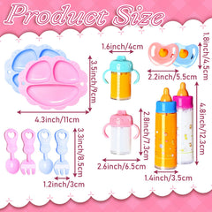 Pynqdfu magic milk and juice bottles for realistic doll feeding sessions