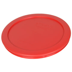 Pyrex 7201-PC red lid on a dish demonstrates vented microwave reheating.