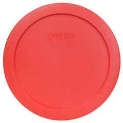 Close-up of Pyrex 7201-PC red lid seal for tight, fresh leftovers.