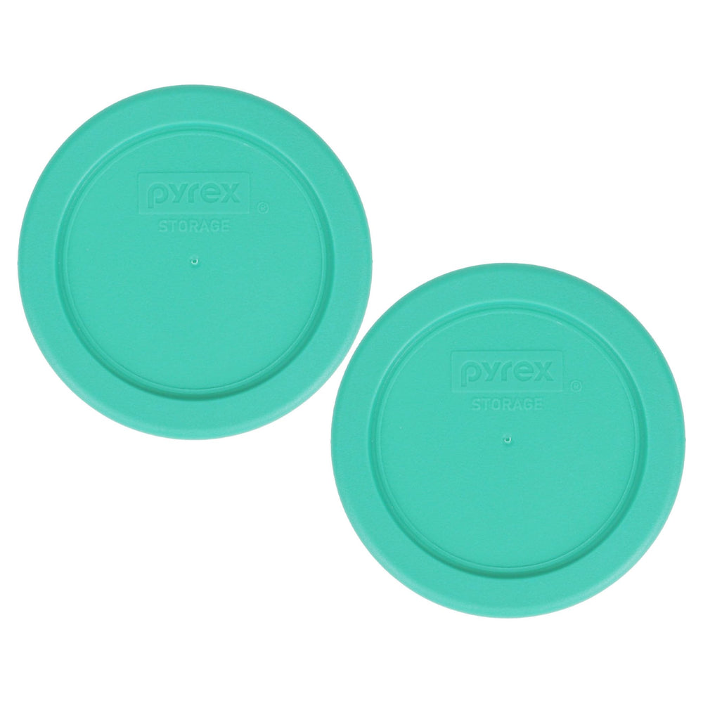 Pyrex 7202-PC 1-Cup Green Lid front view for secure storage.