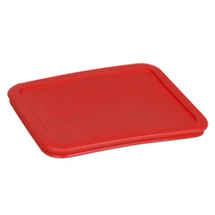 Pyrex 7210-PC four red lids, dishwasher safe and fridge-ready.