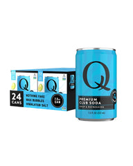 Q CLUB SODA can with crisp carbonation enhances any drink.