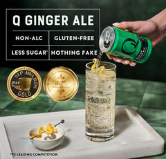 Q MIXERS Q GINGER ALE glass with citrus squeeze for mocktail vibe