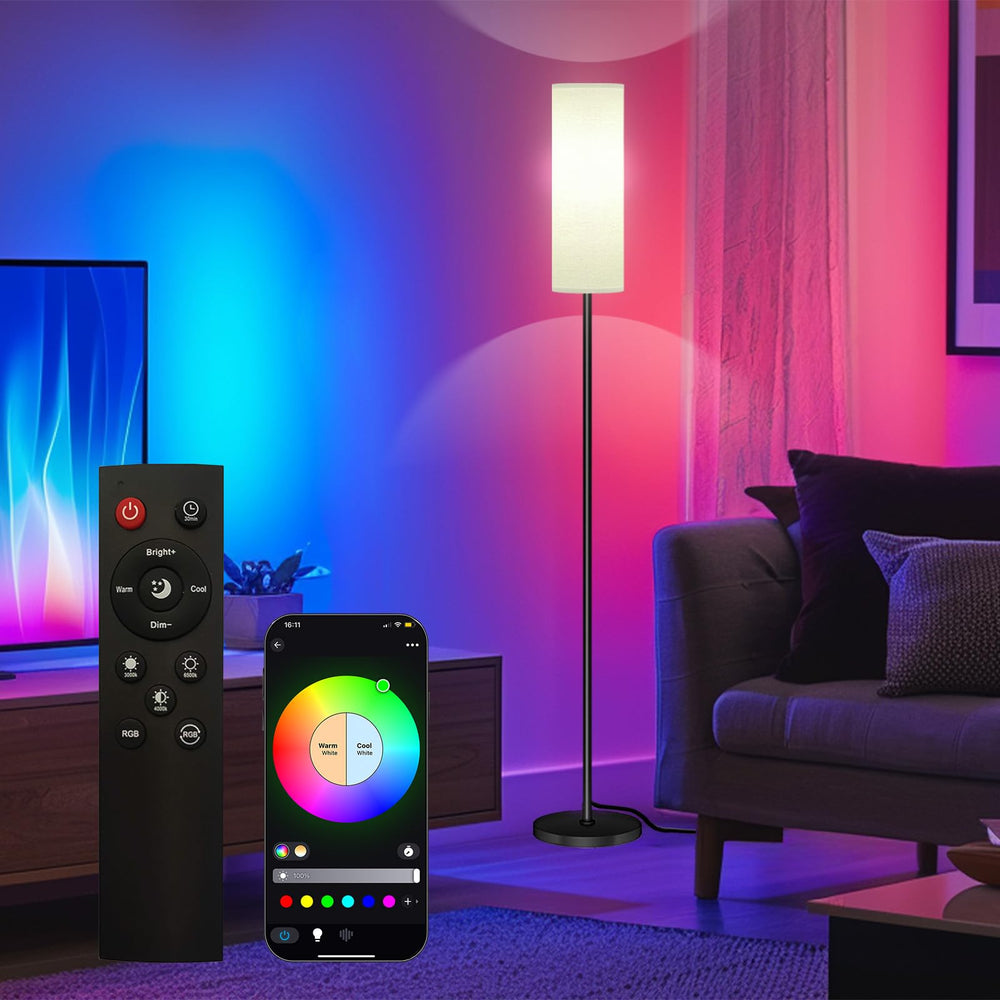 Qaubauyt smart LED floor lamp in reading mode for focused work
