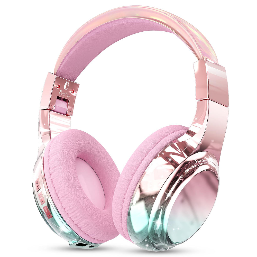 QearFun Kids Bluetooth Headphones Deep Universe Black front view showing slim profile