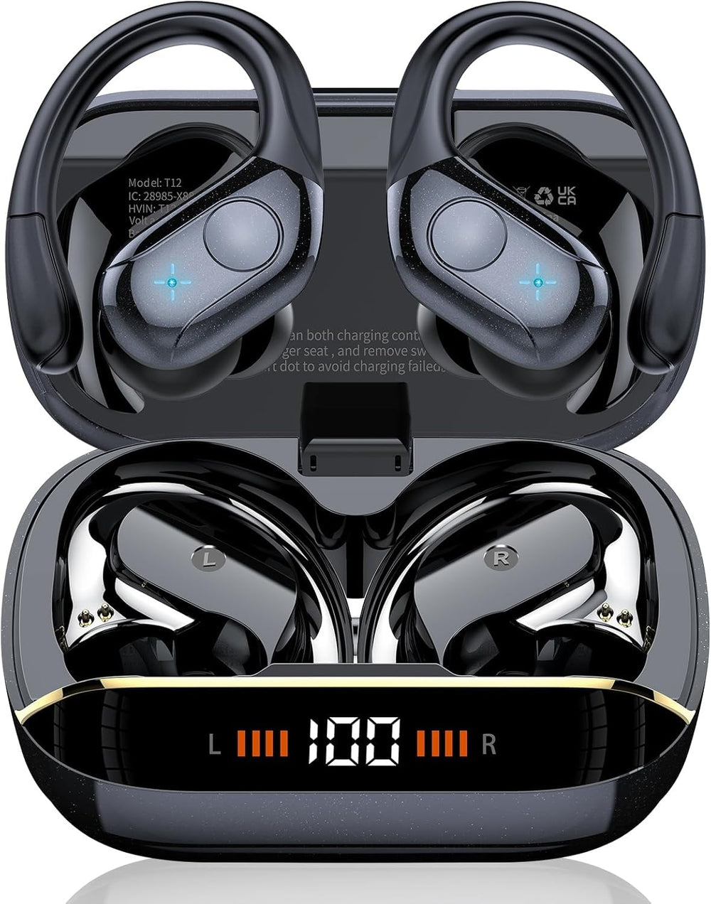 Qecnato wireless earbuds with Bluetooth 5.4 chip for stable connections.