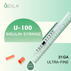 QIDILA U-100 syringe, individually wrapped for hygienic single-use injections.
