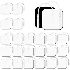 QIHANGTOPS 22-piece 2x2 TENS pads with adhesive gel for secure wear.