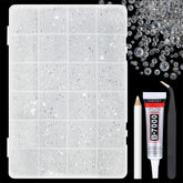qiipii transparent rhinestones 2mm flatback for tumblers and nails with bright sparkle.