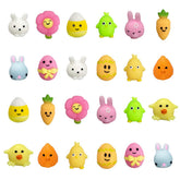 QINGQIU Easter Mochi Squishies set of 24 for Easter baskets and party favors