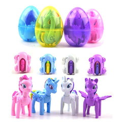 QINGQIU unicorn deformation eggs pack shows four colorful shells for gift-ready fun.