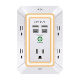 QINLIANF 3-sided outlet extender front view showing multiple sockets for easy access