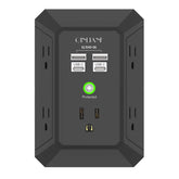 QINLIANF USB wall charger with 3-sided outlets for secure, space-saving mounting.