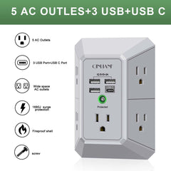 QINLIANF outlet spacing illustrates space for bulky adapters.