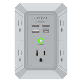 QINLIANF USB wall charger front view with five outlets for organized power.