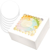 qiqee white box with window 8x8x5 showcases gift ready dessert presentation