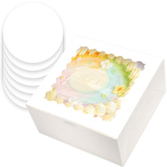 qiqee white box with window 8x8x5 showcases gift ready dessert presentation