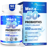 QIVERNAMY Probiotic 50plus bottle supports mature men's gut balance.