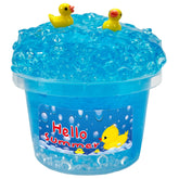 QOFRJTU charming blue crunchy fishbowl slime in a jar for sensory play.